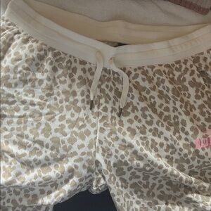 Old Navy Cream and Brown Leopard Print Pants